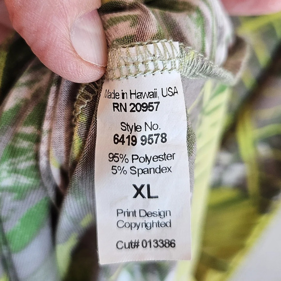 Tori Richards Womens Tropical Leaves Maxi Halter Dress Sz XL Vacation Beach - Picture 5 of 10